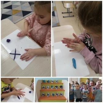 Пластилинография на тему "Снежинки"