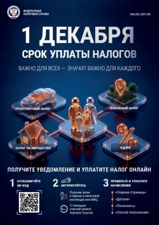 1 декабря-срок уплаты налогов