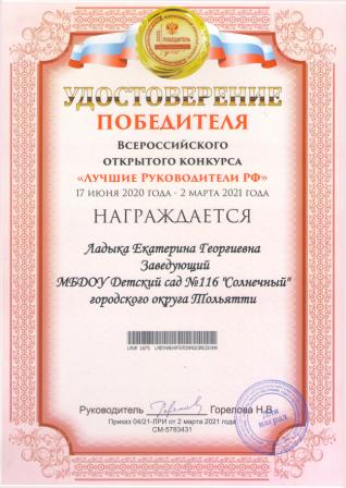 Диплом "Лучший руководитель"